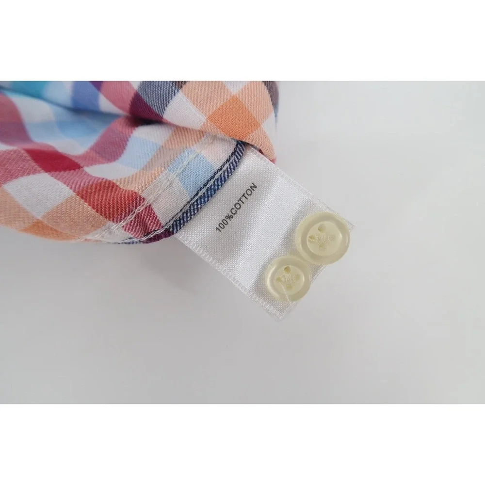 Peter Millar Seaside Shirt Men's XL Button Down Long Sleeve Plaid Tattersall‎